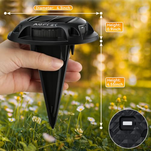 2 Colors in 1 Solar Driveway Lights 1 Pack with Ground Spike Design
