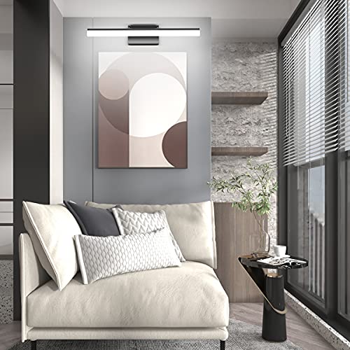 24 inch Black LED Vanity Light Adjustable Modern Bathroom Vanity Light Fixtures Over Mirror 5500K