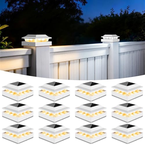 Solar Post Cap Lights for 4x4 Wood (12 Count)