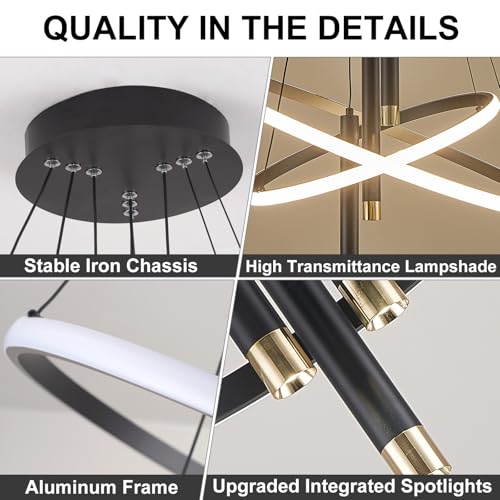 LED Black Modern Chandeliers