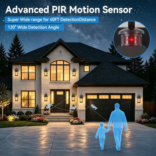Motion Sensor Outdoor Lights (Matte Black (Hardwired ))