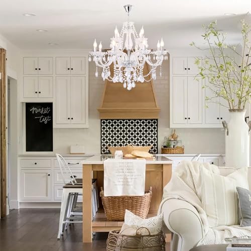12 Light Contemporary Crystal Chandelier for Living Room