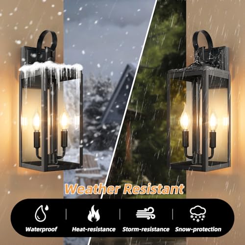 17.6" 2 Pack Outdoor Wall Light Fixture (2 Count)