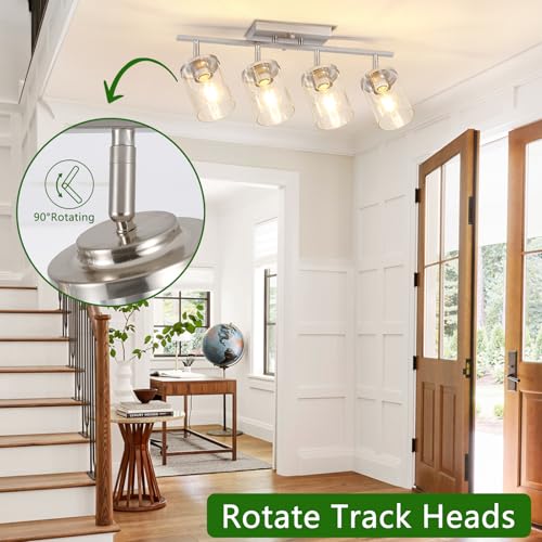 4 Lights Brushed Nickel Kitchen Lighting Fixtures Ceiling