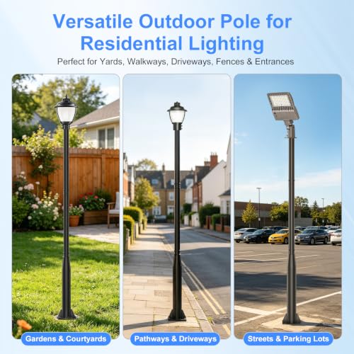 2Pack 10FT Street Light Pole for Post Top Light (10 FT)