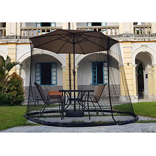 10FT Mosquito Net for Patio Umbrella Outdoors Screen Polyester Hanging Tent （Mosquito Net Only）