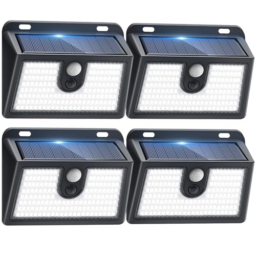 4 Packs] Solar Motion Sensor Outdoor Lights (4 Count)