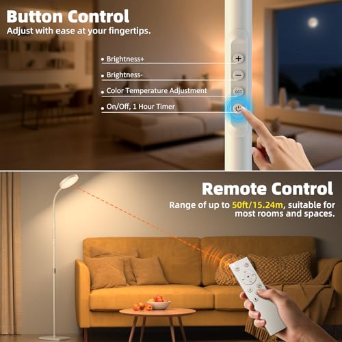 Floor Lamp Adjustable Height Floor Lamps for Living Room Bedroom