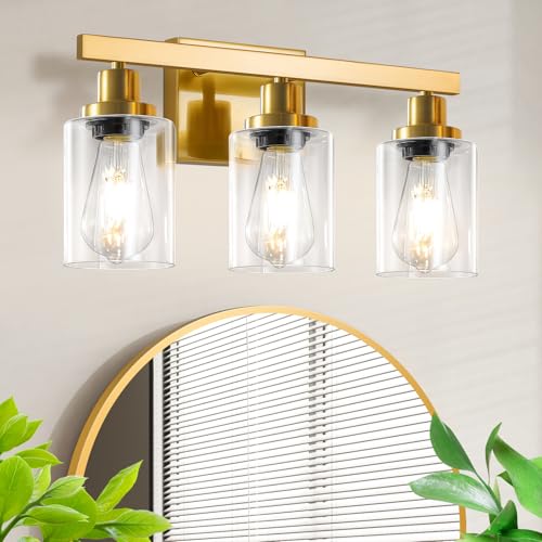 3 Light Gold Bathroom Light Fixtures