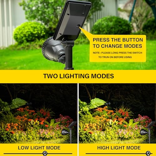 Solar Spot Lights Outdoor Spotlight 18 LED Waterproof Landscape Spotlight for Garden Lawn Backyard Patio Porch Wall Deck Garage (2 Count)