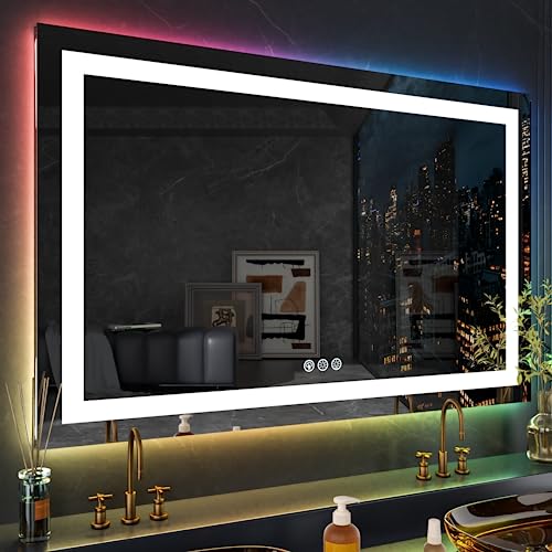 60"X28" RGB LED Bathroom Mirror with Lights