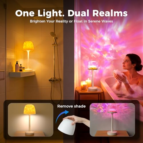 2 Pack Waterproof Shower Lamp Rechargeable LED Ocean Projector (24 Count)