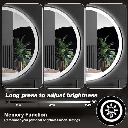36 Inch Round LED Bathroom Mirror with Lights