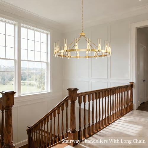 Gold Wagon Wheel Chandelier