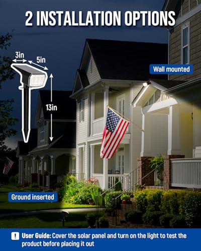 Solar Spot Lights Outdoor Waterproof (2 Count)