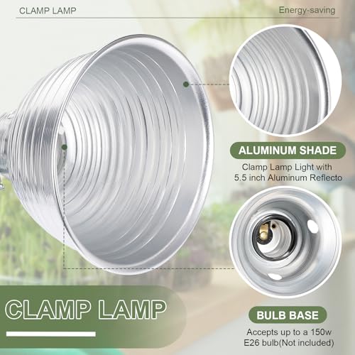 30 Pack 5.5 Inch Clamp Lamp Light with Aluminum Reflector (30 Count)