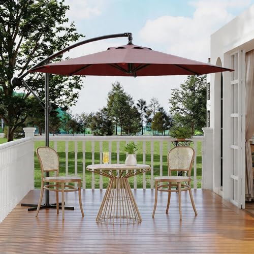 10FT Offset Patio Umbrella with Cross Base