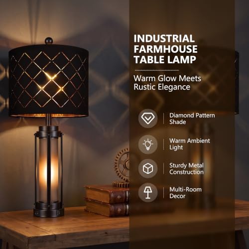 27'' Modern Table Lamp Set of 2 with Nightlight (2 Count)