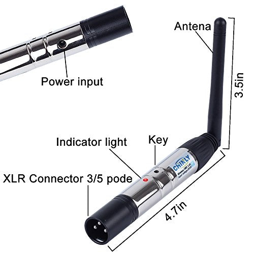 4pcs DMX512 DMX Dfi DJ 2.4G Wireless 3 Receiver with Light Dome & 1 Transmitter LED Lighting Control Short version for LED Stage Par Party Light