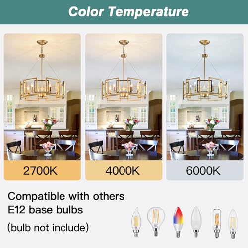 Modern Chandelier Gold Geometric Pendant Lighting Fixture 5