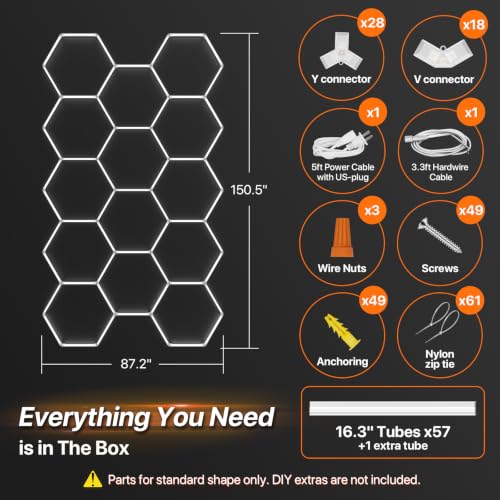 Hexagon Garage Lights (14 Hex)