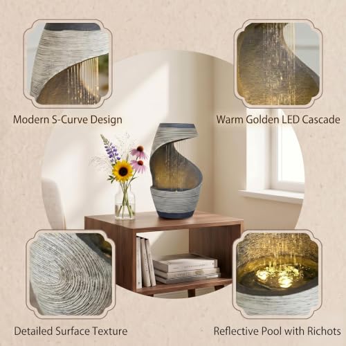 Modern Indoor Tabletop Water Fountain for Office Decor