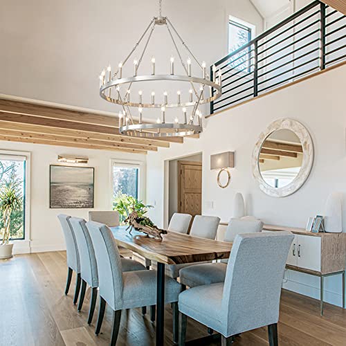 48 Inch Silver Chandelier 36