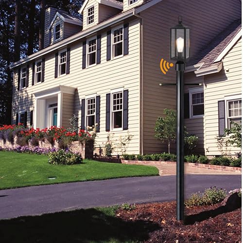 17 Inch Outdoor Lamp Post Light Dusk to Dawn Outside Lamp Posts Outdoor Lighting Exterior Gate Post Lights Photocell Pillar Lantern