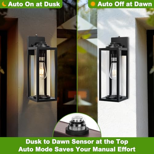 Large Dusk to Dawn Outdoor Wall Lights (2 Count)