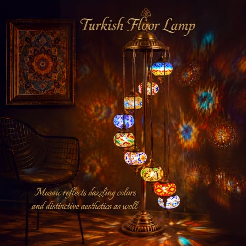 Turkish Floor Lamp Moroccan Lamp 9 Globes Style