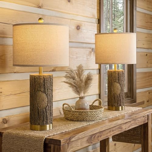 25.5'' Rustic Farmhouse Table Lamps (2 Count)