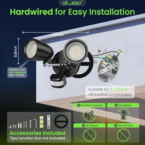 Motion Sensor Outdoor Lights Metal Heads
