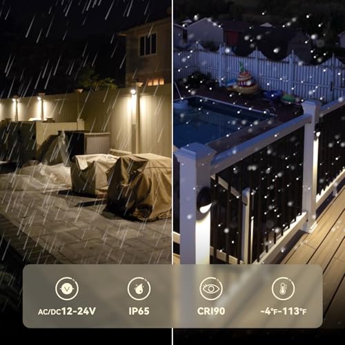 12 Pack 5CCT 3.74inch Low Voltage LED Deck Lights (12 Count)