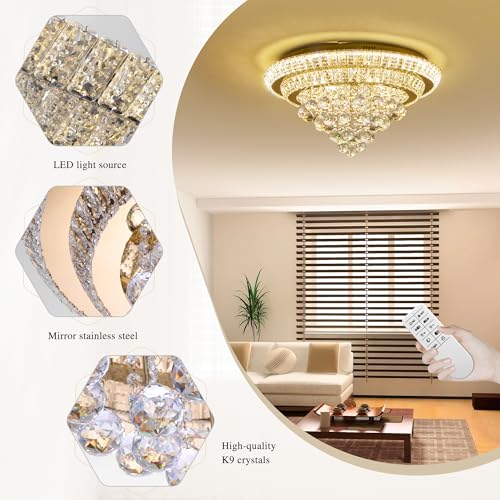 24" Gold Crystal Chandeliers
