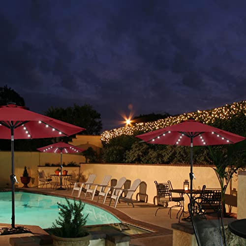 9ft Patio Umbrella with Solar Lights