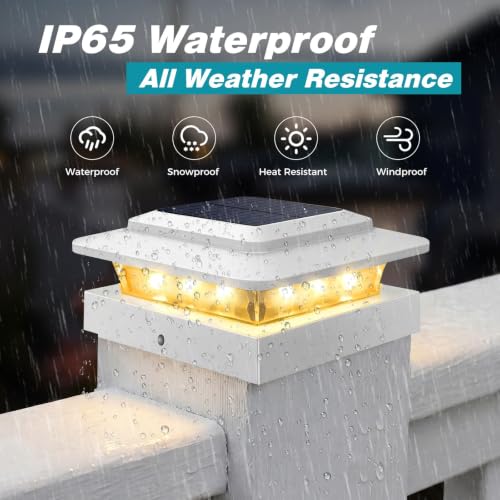 Solar Post Cap Lights Outdoor 6 Pack