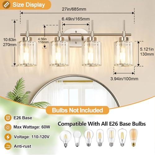 Modern Crystal Vanity Light Fixtures