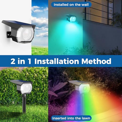 Solar Spot Lights Outdoor Color Changing (12 Count)