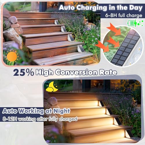 16 Pack Motion Sensor Solar Step Lights for Outside (16 Count)