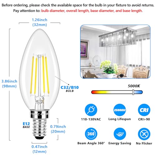 LED Candle Bulbs 40W Equivalent (20 Count)