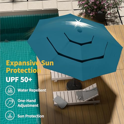 9ft 3 Tier Patio Umbrella with Solar Lights