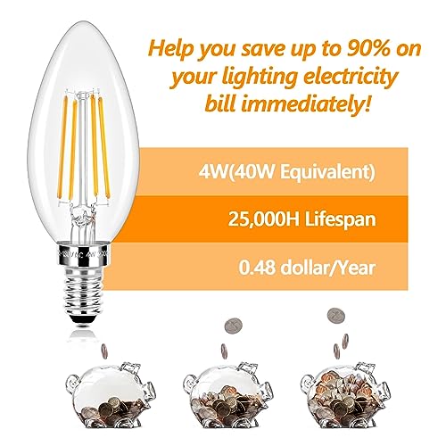 Dimmable E12 LED Candelabra Bulbs 40 Watt Equivalent (20 Count)