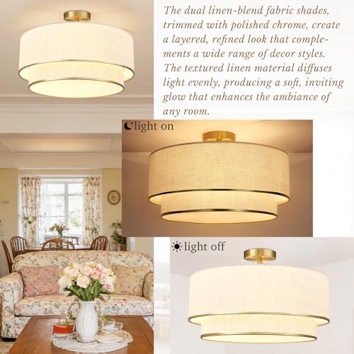 20 Inch Semi Flush Mount Ceiling Light