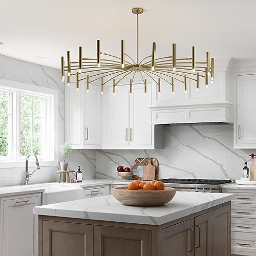 Lighting Mid Century Modern Gold Sputnik Chandelier 24
