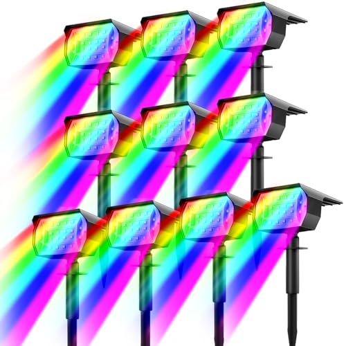 Solar Spot Lights Outdoor Color Changing (10 Count)