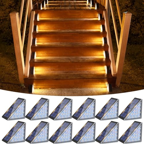 Solar Step Lights for Outside 12 Pack (12 Count)