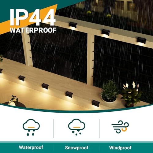 Solar Deck Lights Outdoor Waterproof LED 12 Pack (12 Count)