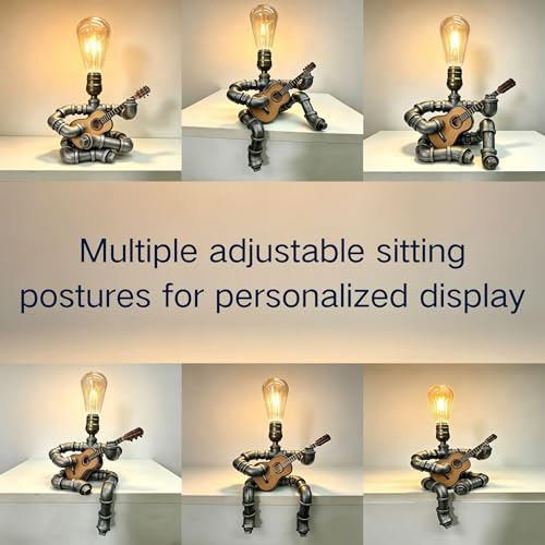 Steampunk Guitar Pipe Robot Table Lamp