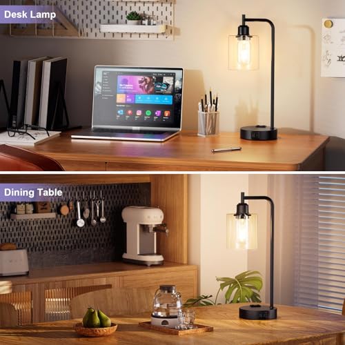 Industrial Touch Lamps for Nightstand Set of 2 (2 Count)