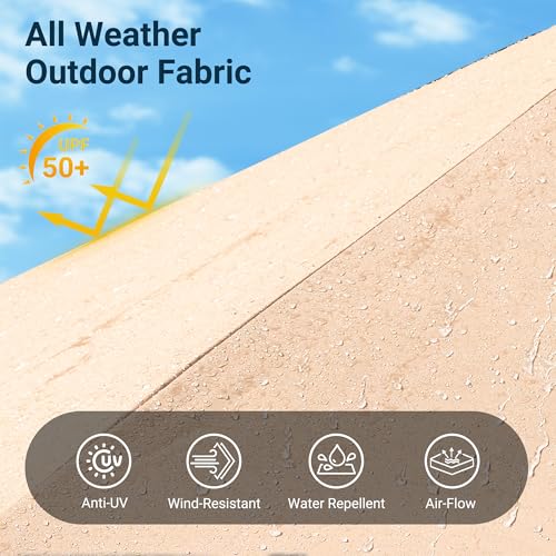 15 Ft Umbrella Outdoor Patio Solar Lights With Base